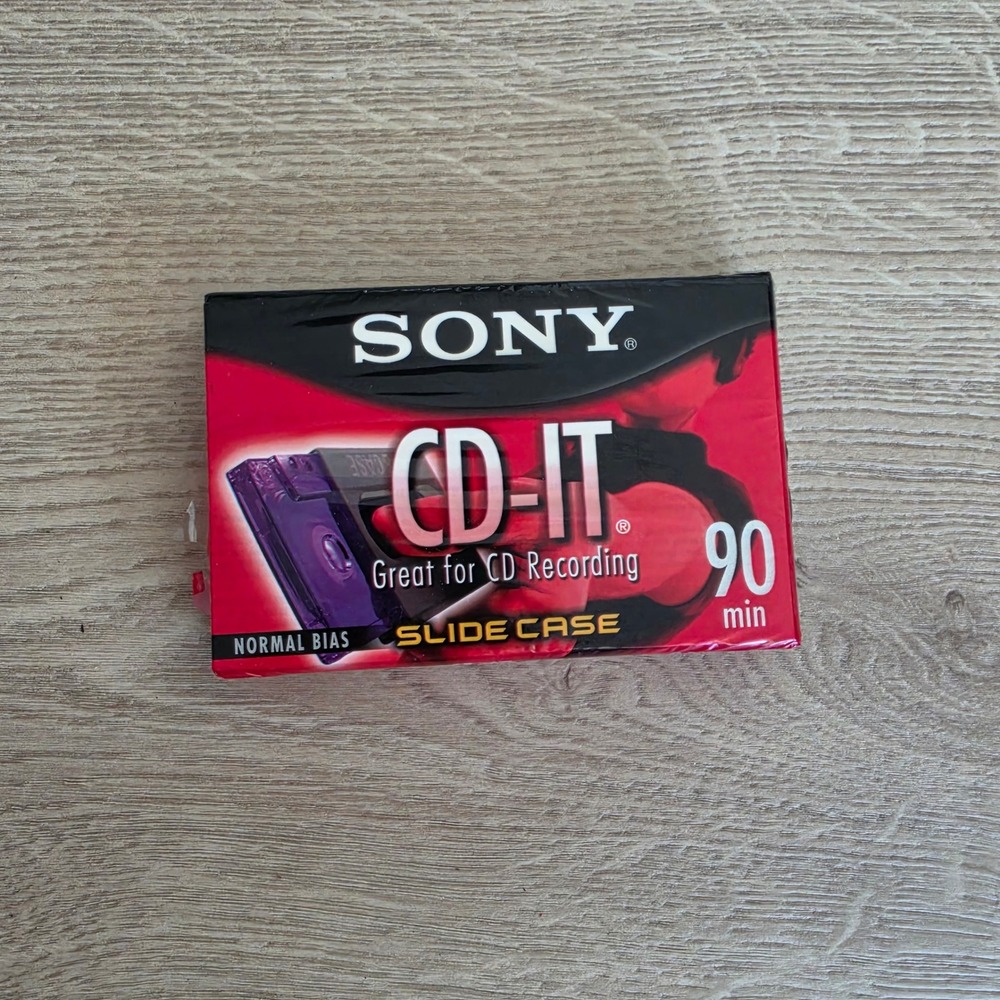 Sony CD-IT 90 Min Normal Bias Audio Cassette Tape Blank Sealed Slide Case NEW